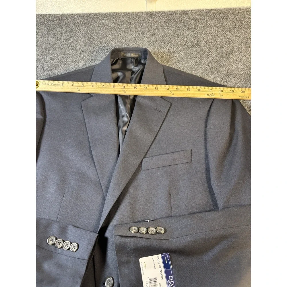 Chaps Blazer Men‎ 42L Navy Blue 100% Wool 2-Button Suit Jacket NWT COOP137X0030